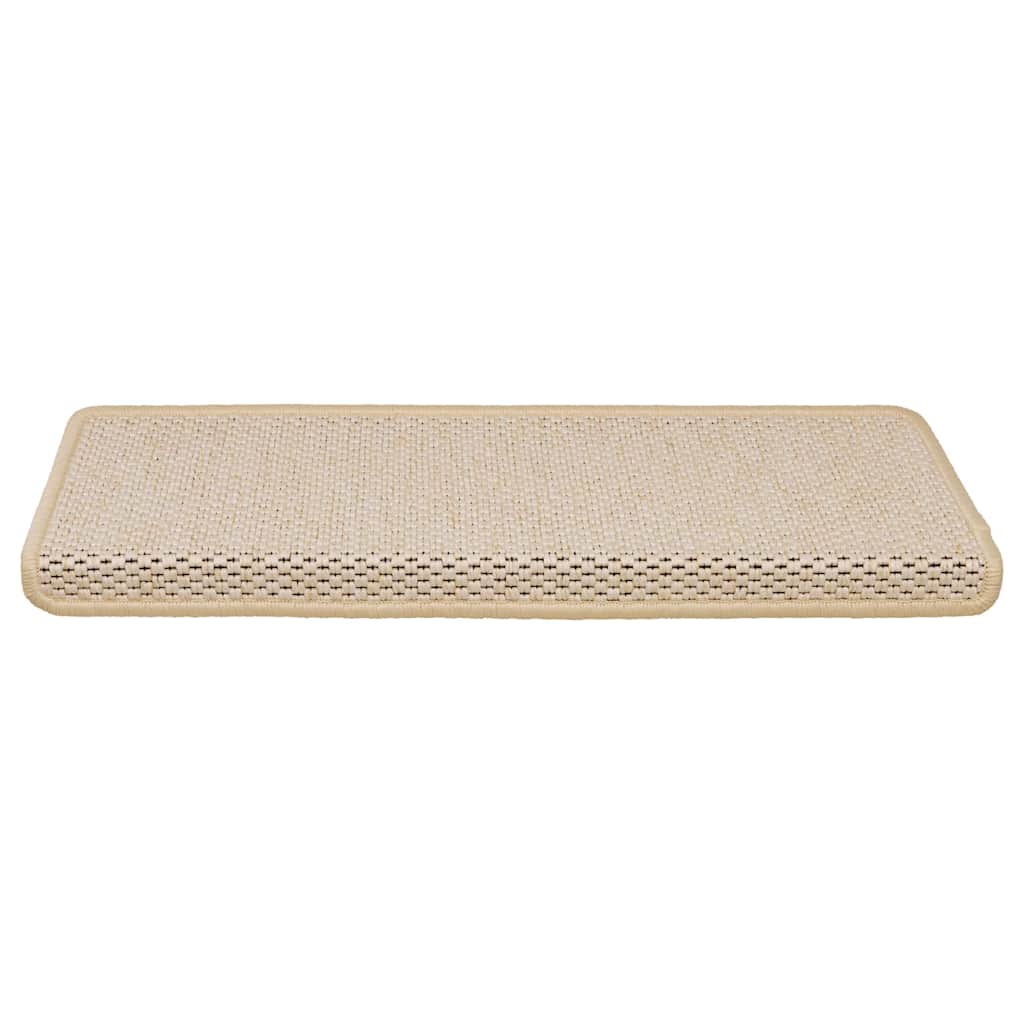 Vidaxl-Treppenmatten selbstklebend 15 St. Sisal Look 65x21x4 cm cremefarben