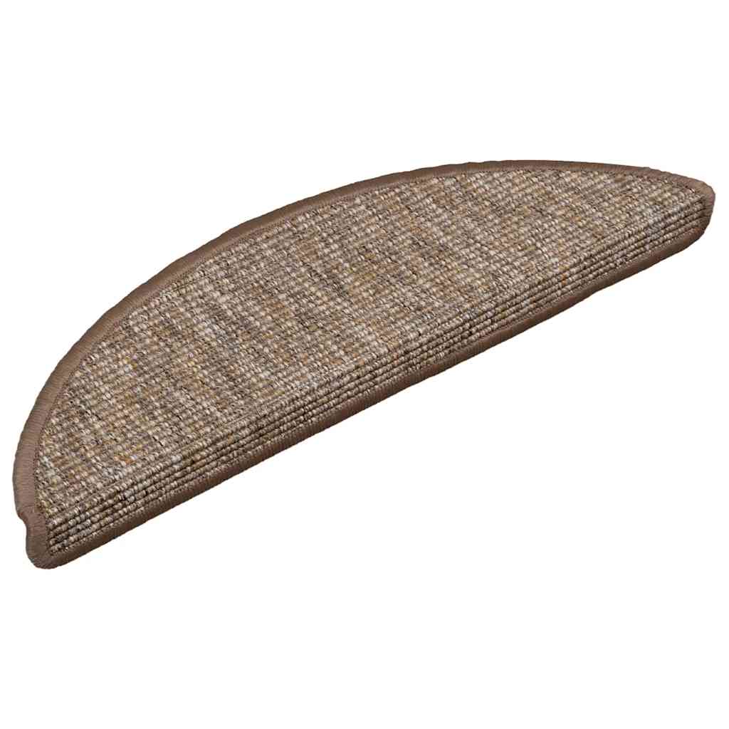 Vidaxl Stair tappetini 15 St 56x17x3 cm emisfero marrone chiaro
