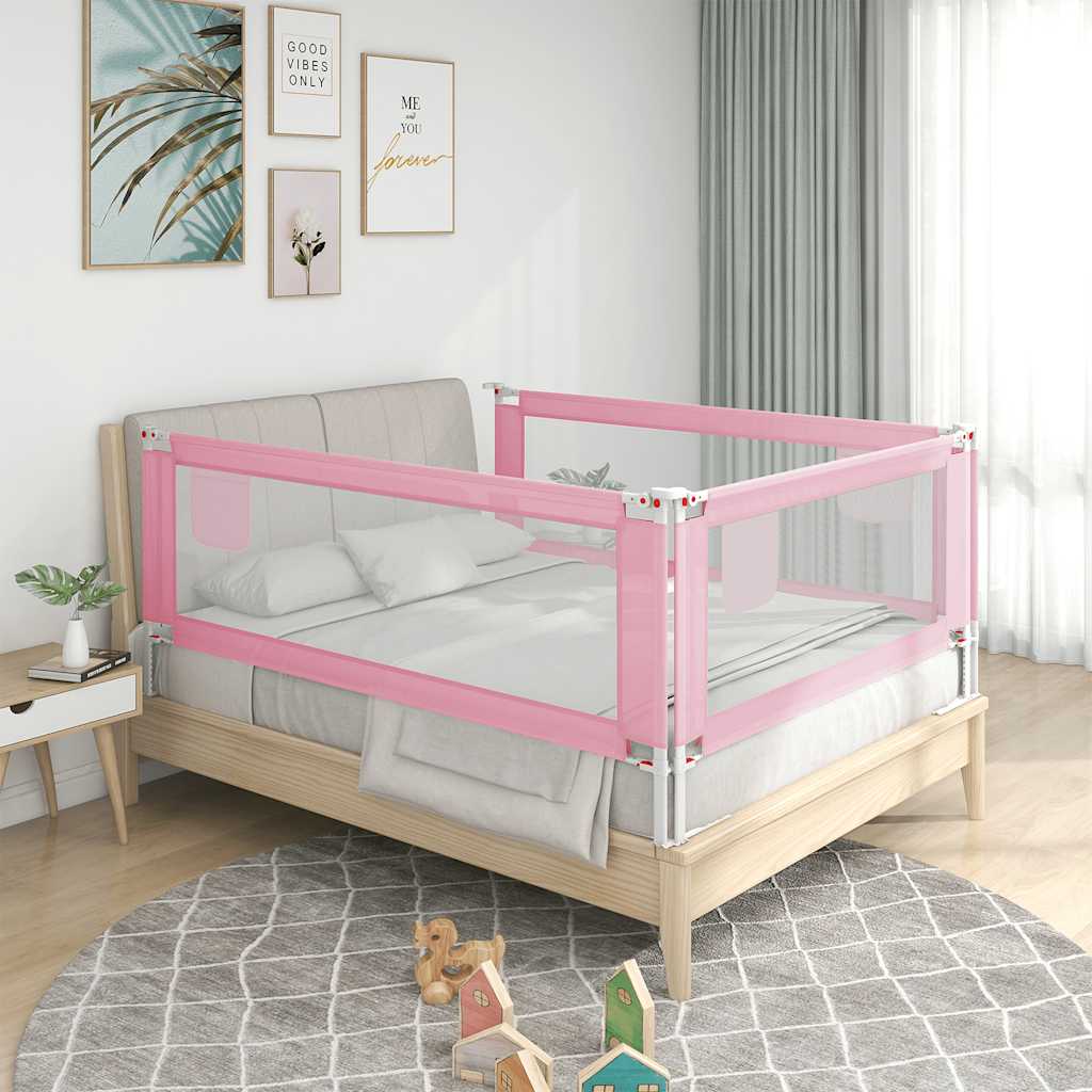Vidaxl Bettdiagramm Kleinkind 200x25 cm Stoff rosa