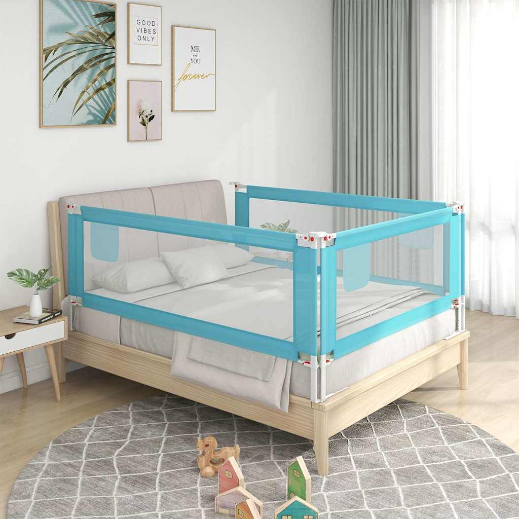 Vidaxl Bedhek Kleinkind 180x25 cm Stoff blau