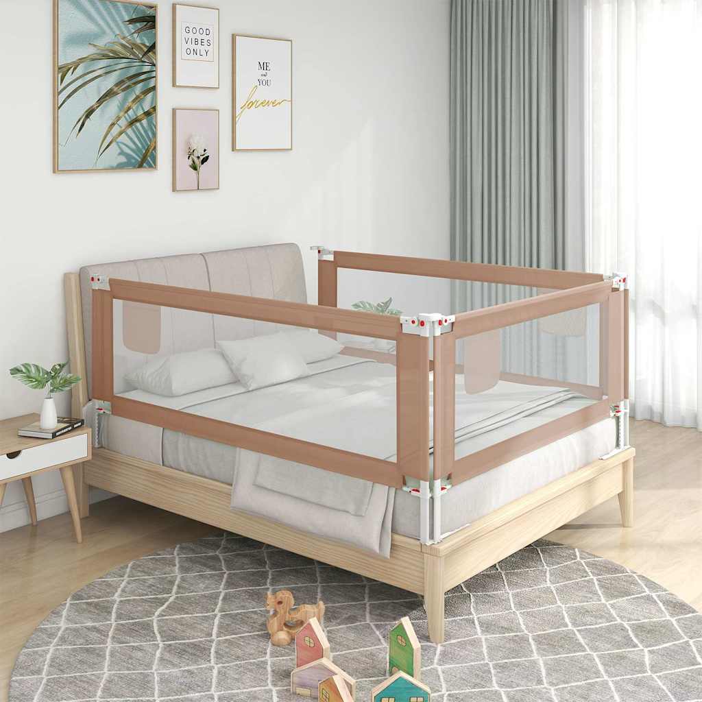 Vidaxl Bedhek Kleinkind 90x25 cm Stofftaupe