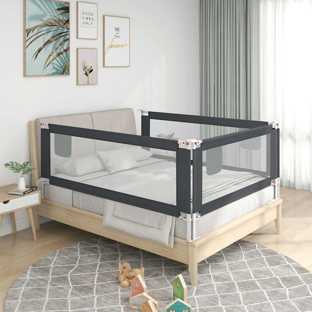 Vidaxl Bedhek Kleinkind 150x25 cm Stoff dunkelgrau