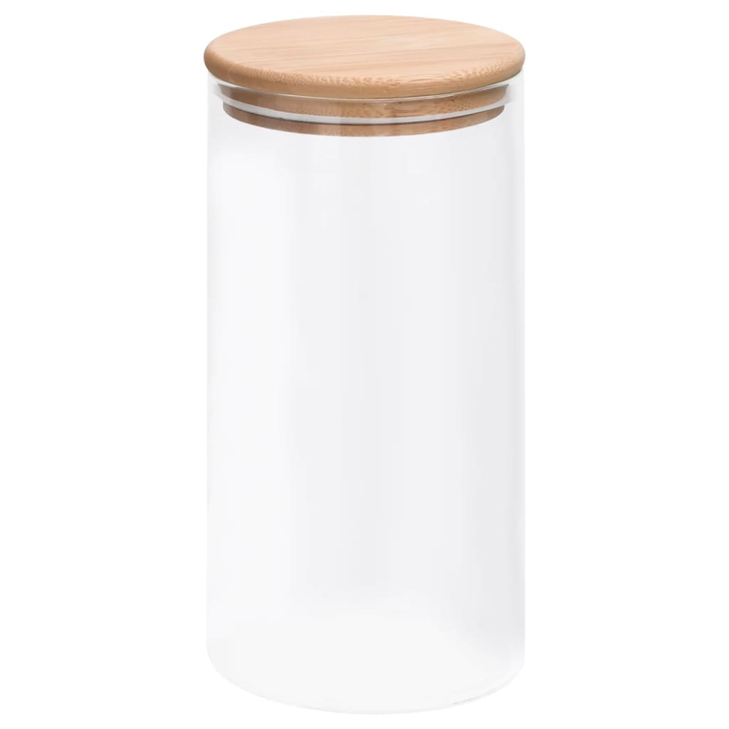 Vidaxl lagringspotter med bambuslokk 4 St 1200 ml glass