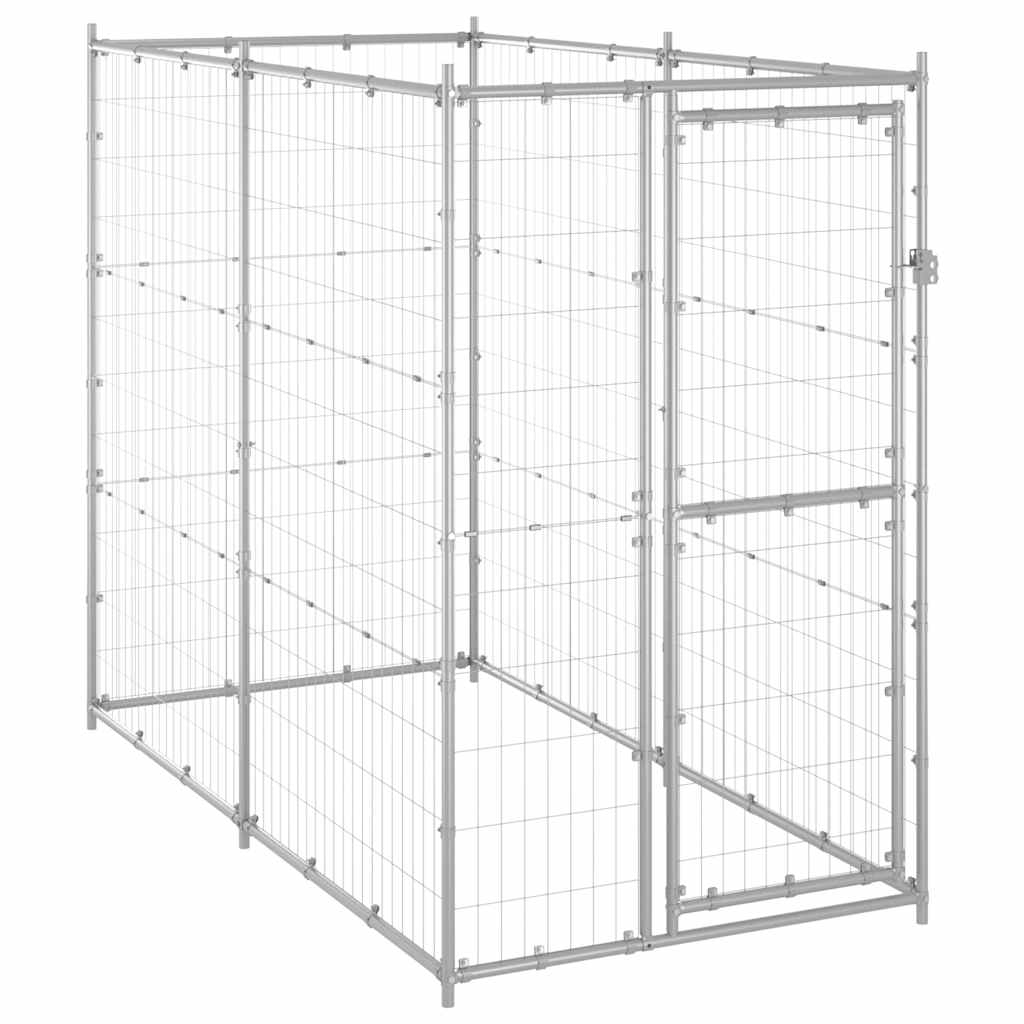 Vidaxl Dog Kennel til udenfor 110x220x180 cm galvaniseret stål