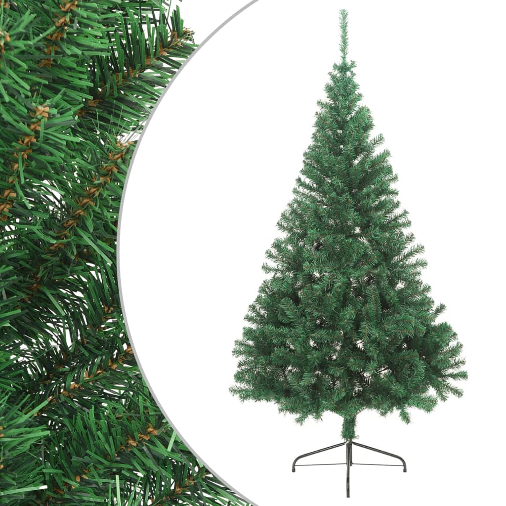 Vidaxl artificial Christmas tree with stand half 240 cm PVC green