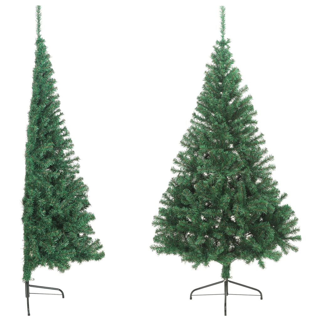 Vidaxl artificial Christmas tree with stand half 240 cm PVC green