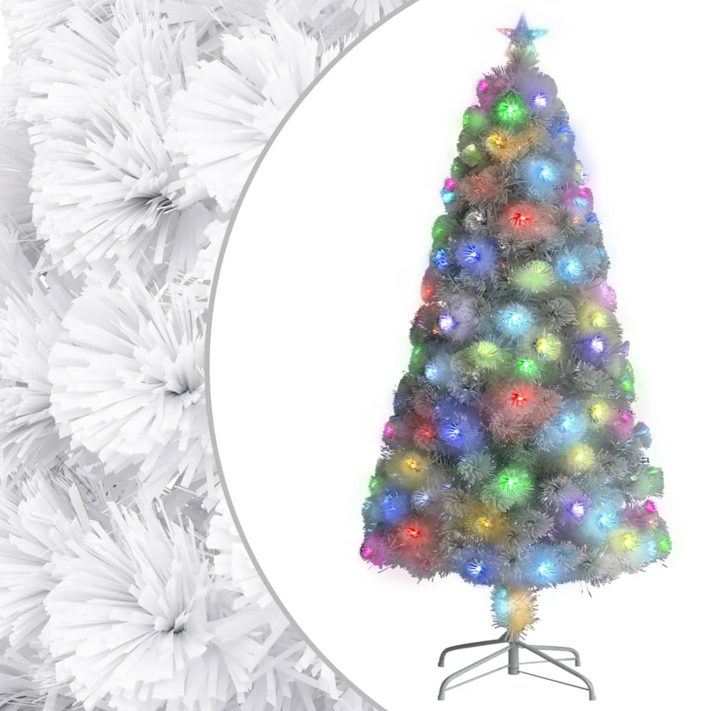 Vidaxl Artificial Christmas Tree with Lights 120cm Fiberglass White