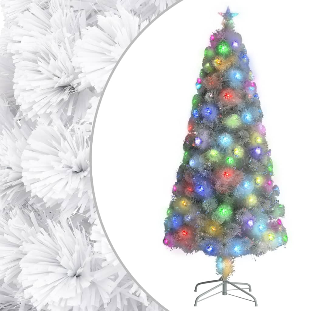Vidaxl Artificial Christmas Tree with Lights 150cm Fiberglass White