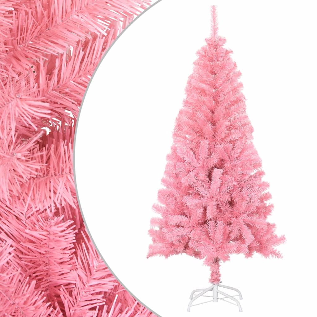 Vidaxl Kunstkerstboom med standard 120 cm pvc rosa