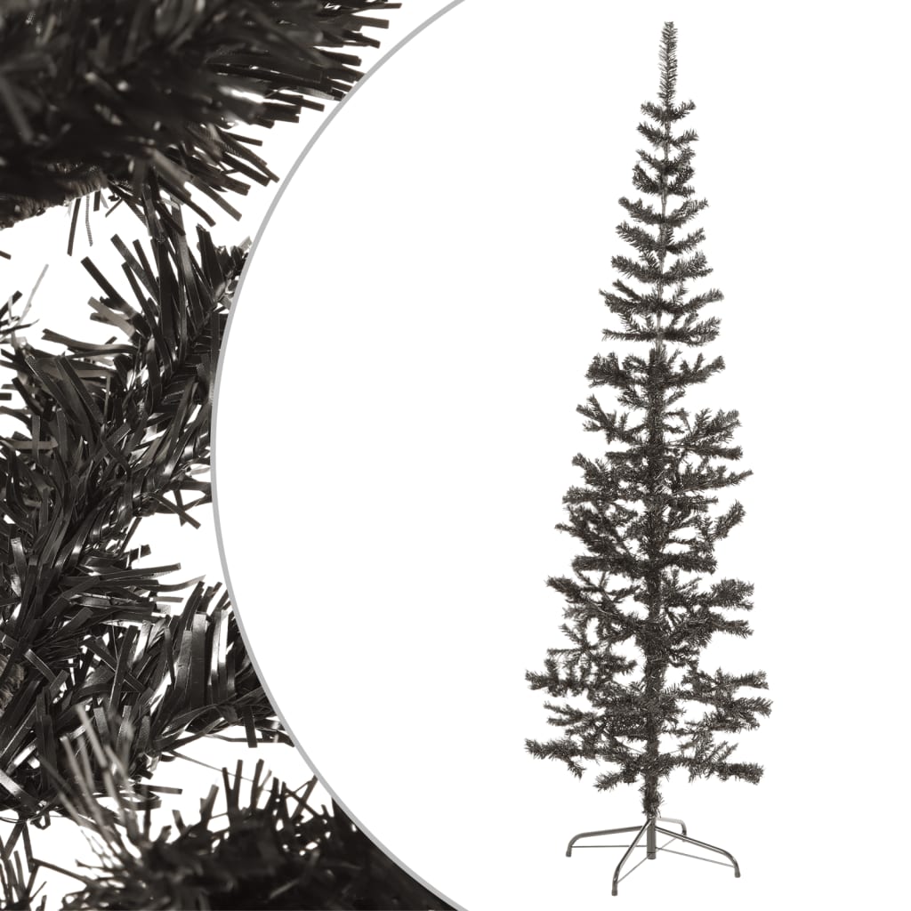 Vidaxl Árbol de Navidad estrecho 240 cm negro