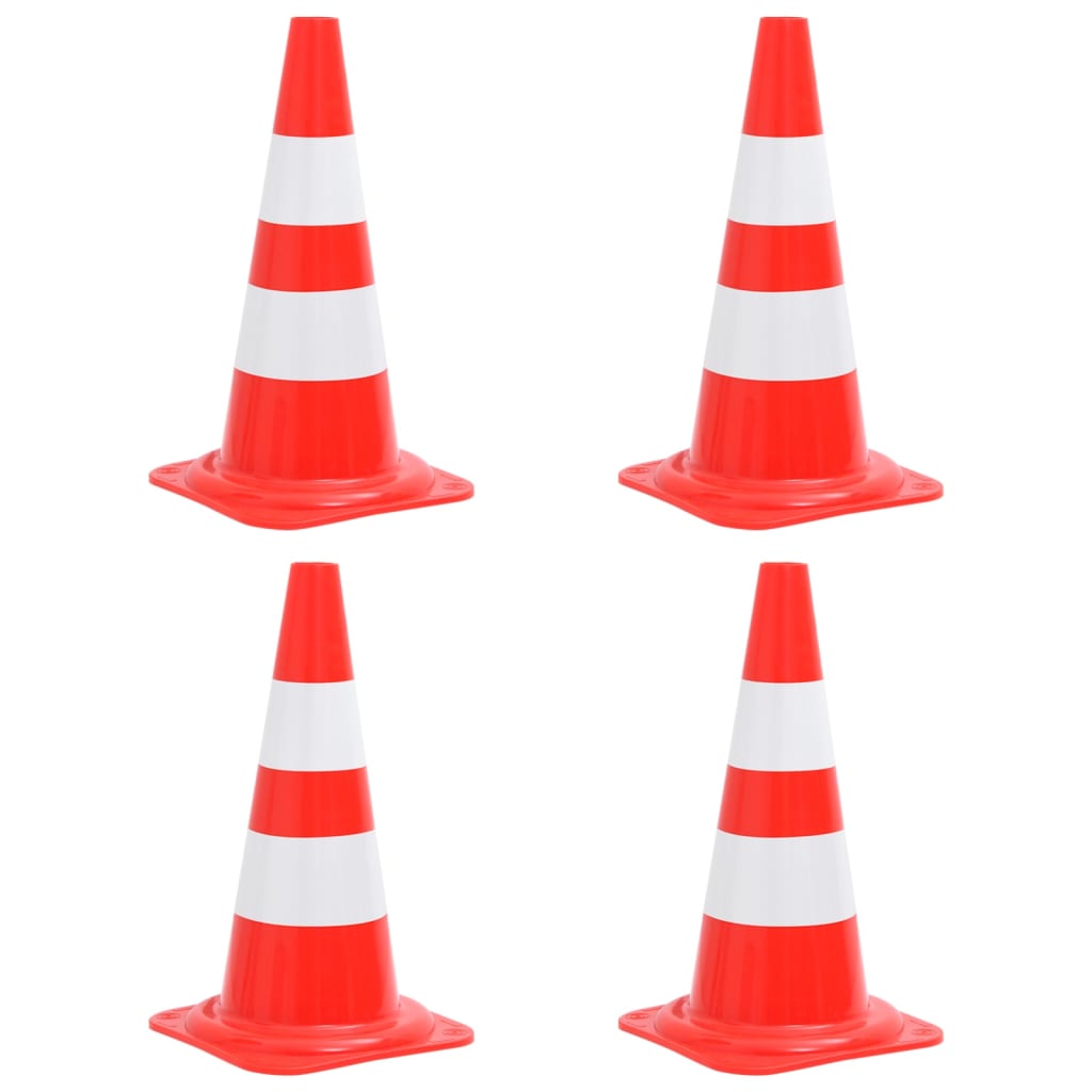 Conos de tráfico Vidaxl 4 ST que refleja 50 cm de rojo y blanco
