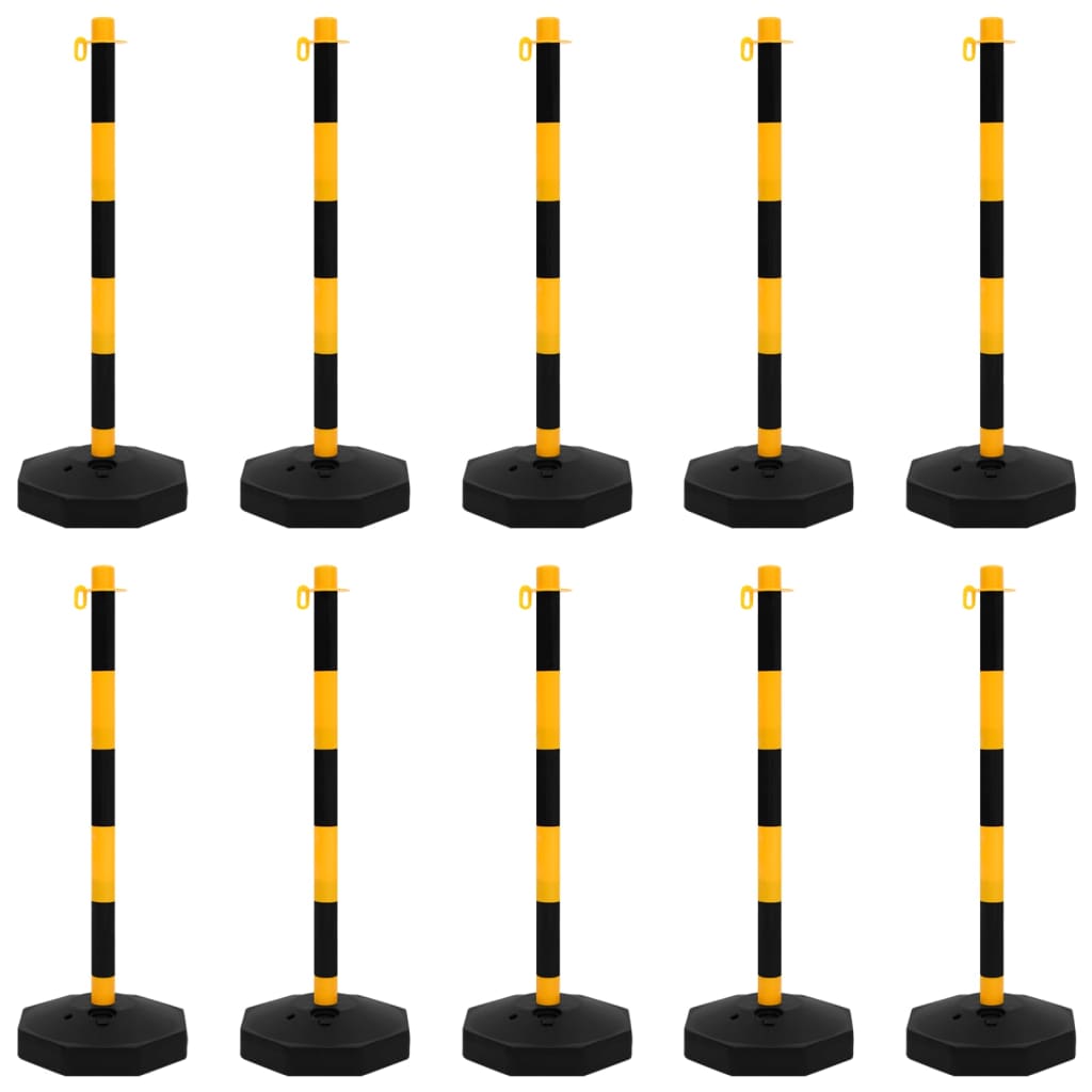 Ensemble de postes de chaîne Vidaxl avec chaîne en plastique 10 m