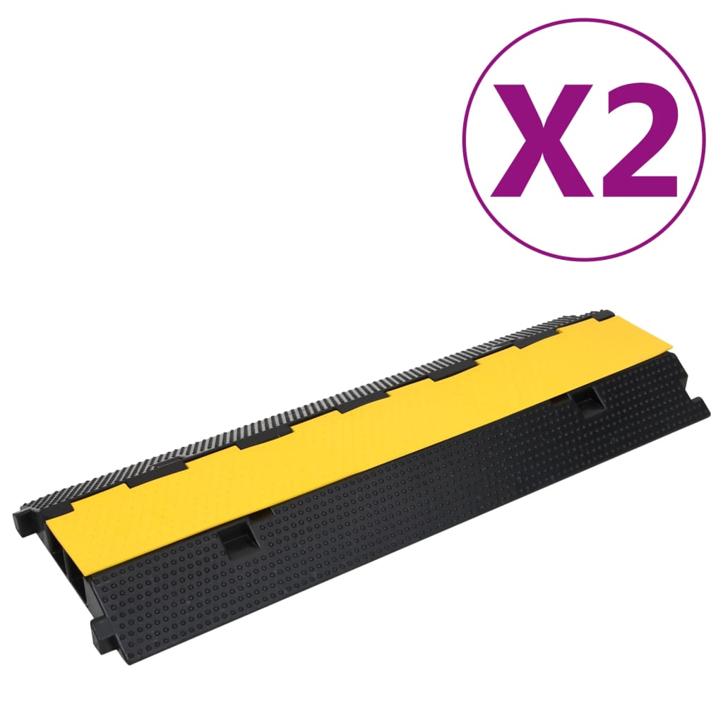 Vidaxl Cable Protectors Próg z 2 tunelami 2 szt. 100 cm gumą