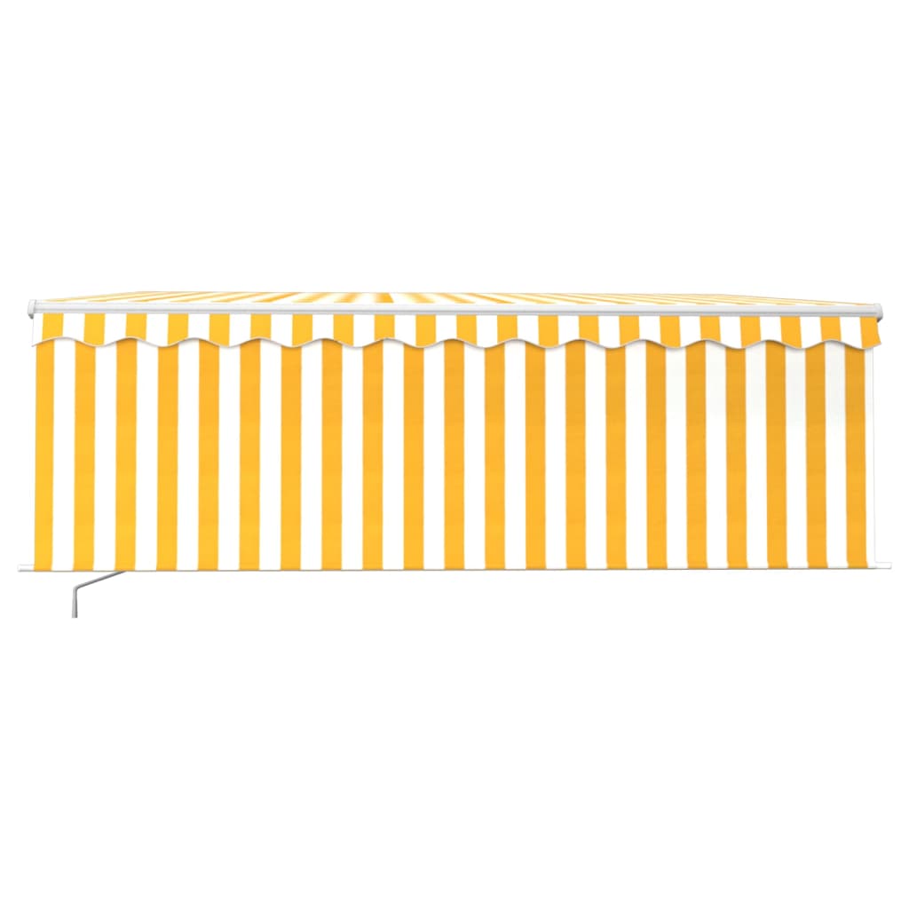 Vidaxl Luifel extensível manualmente com LED cego de rolo 4x3 m amarelo branco