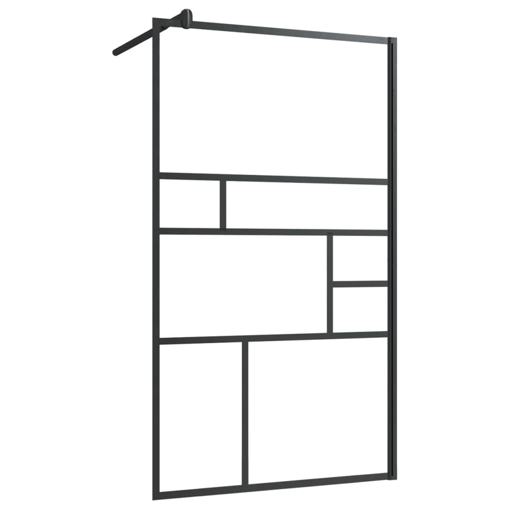 Vidaxl Walk-in shower wall 90x195 cm ESG-Glas Transparent and Black