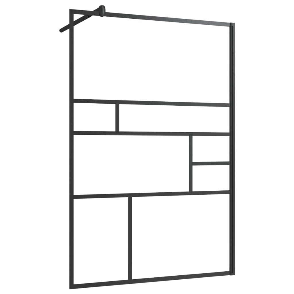 Vidaxl walk-in dusjvegg 115x195 cm esg-glas gjennomsiktig og svart