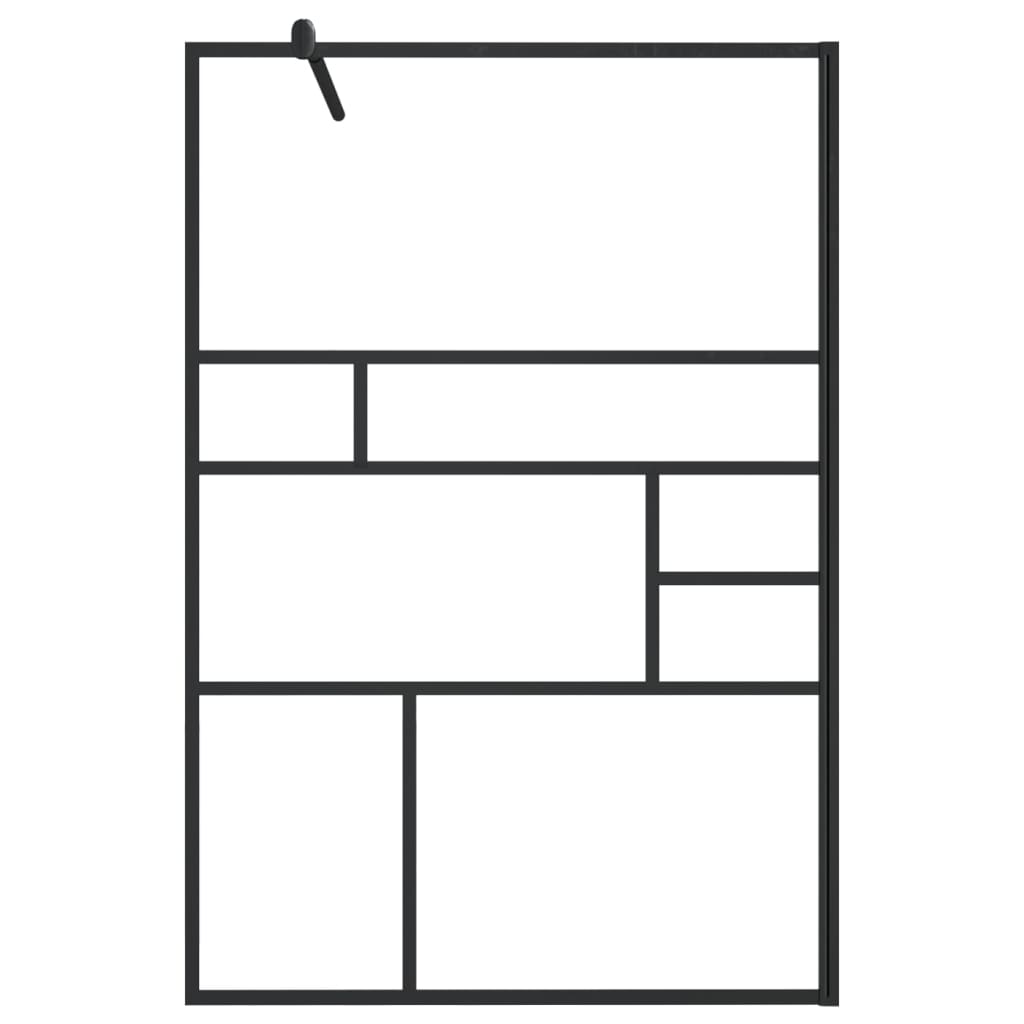 Vidaxl walk-in dusjvegg 115x195 cm esg-glas gjennomsiktig og svart