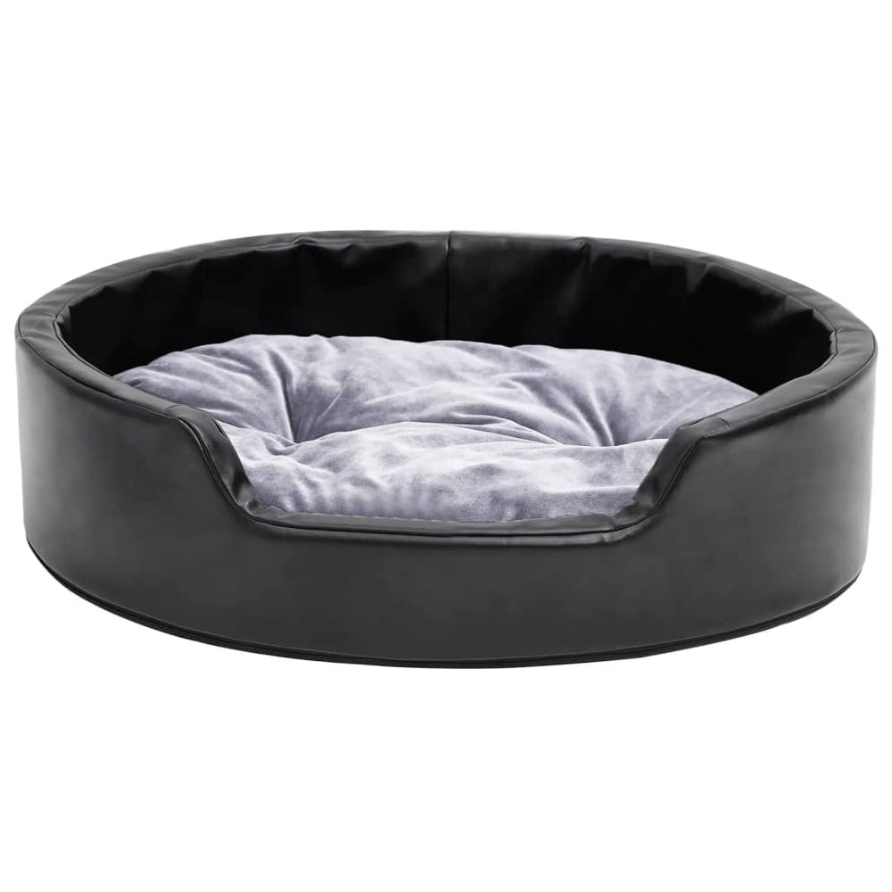 Vidaxl Hundekorb 69x59x19 cm Plüsch und künstliches Lederschwarz und Grau