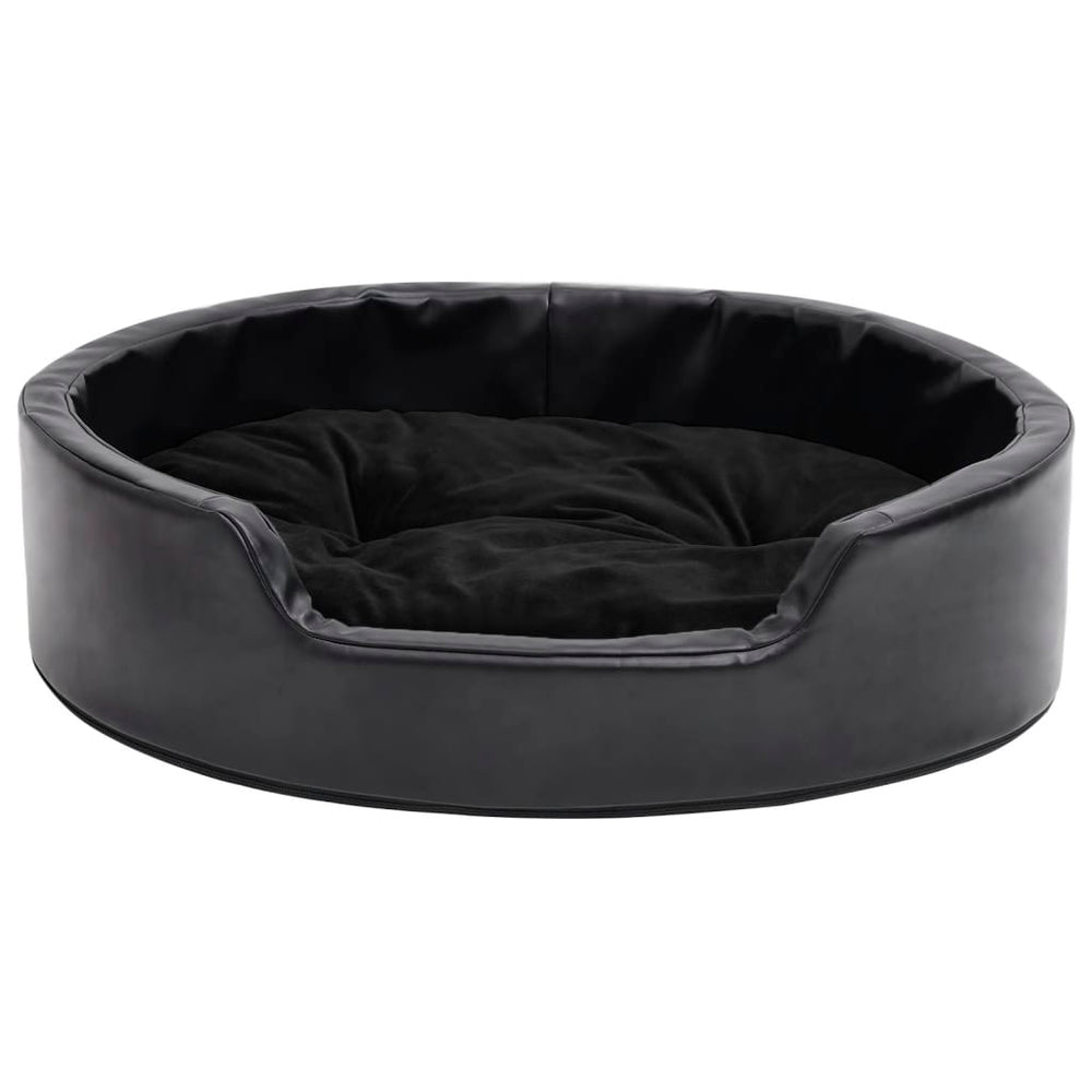 Vidaxl Hundkorb 69x59x19 cm Plüsch und künstliches Leder schwarz