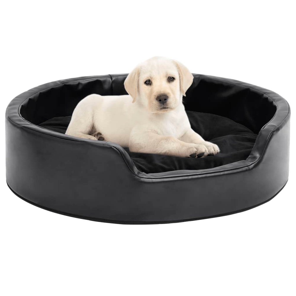 Vidaxl Hundkorb 69x59x19 cm Plüsch und künstliches Leder schwarz