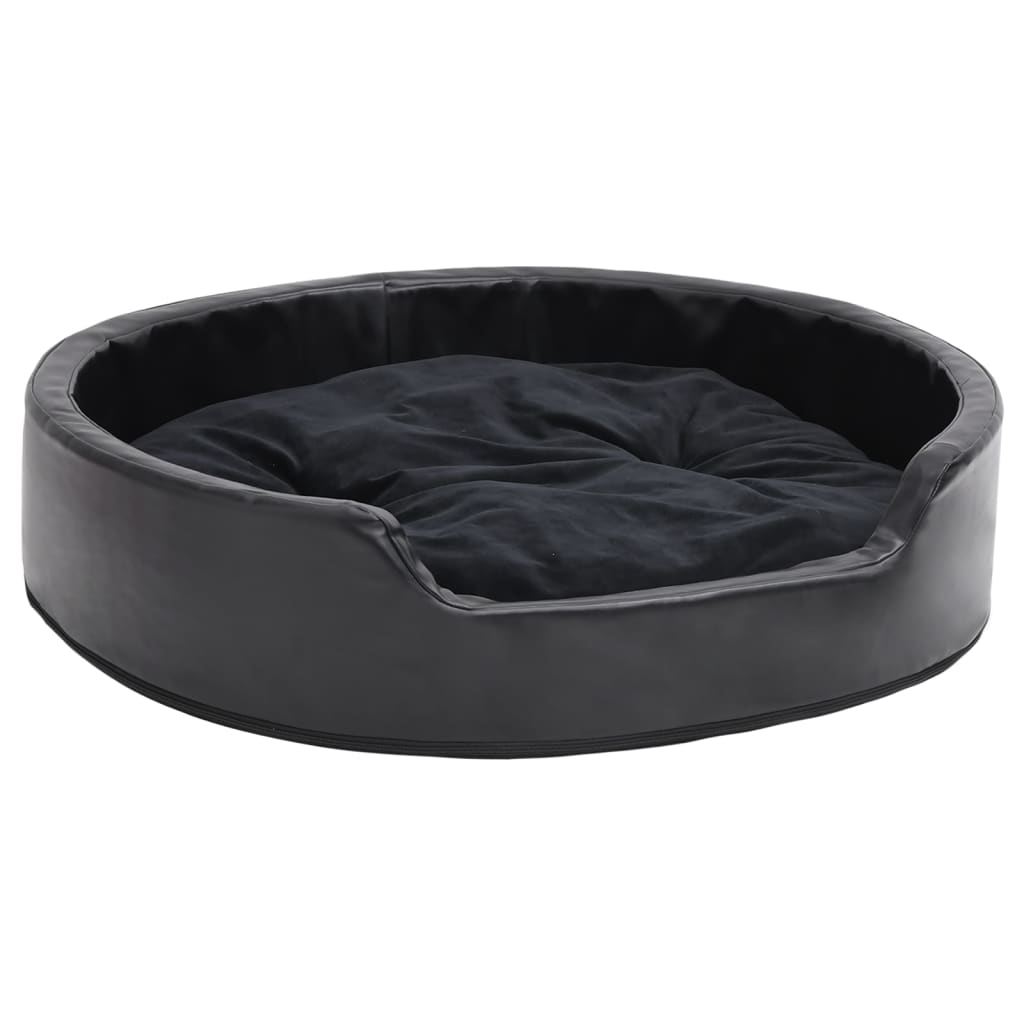 Vidaxl Canasta para perros 79x70x19 Cm peluche y cuero artificial negro