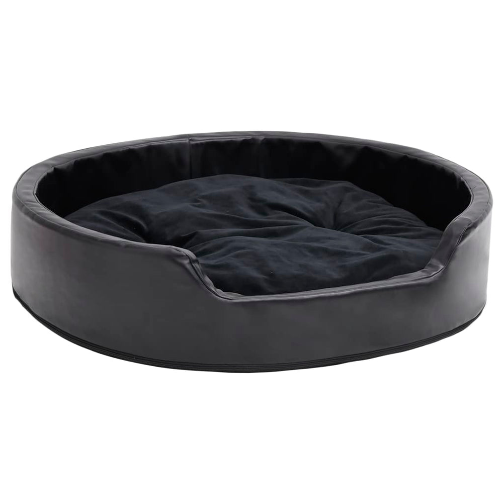 Vidaxl Hundekorb 79x70x19 cm Plüsch und künstliches Leder schwarz