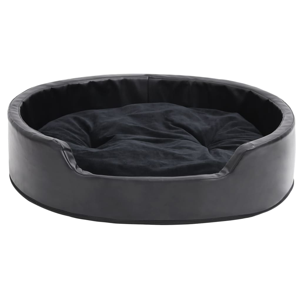 Vidaxl Canasta para perros 79x70x19 Cm peluche y cuero artificial negro