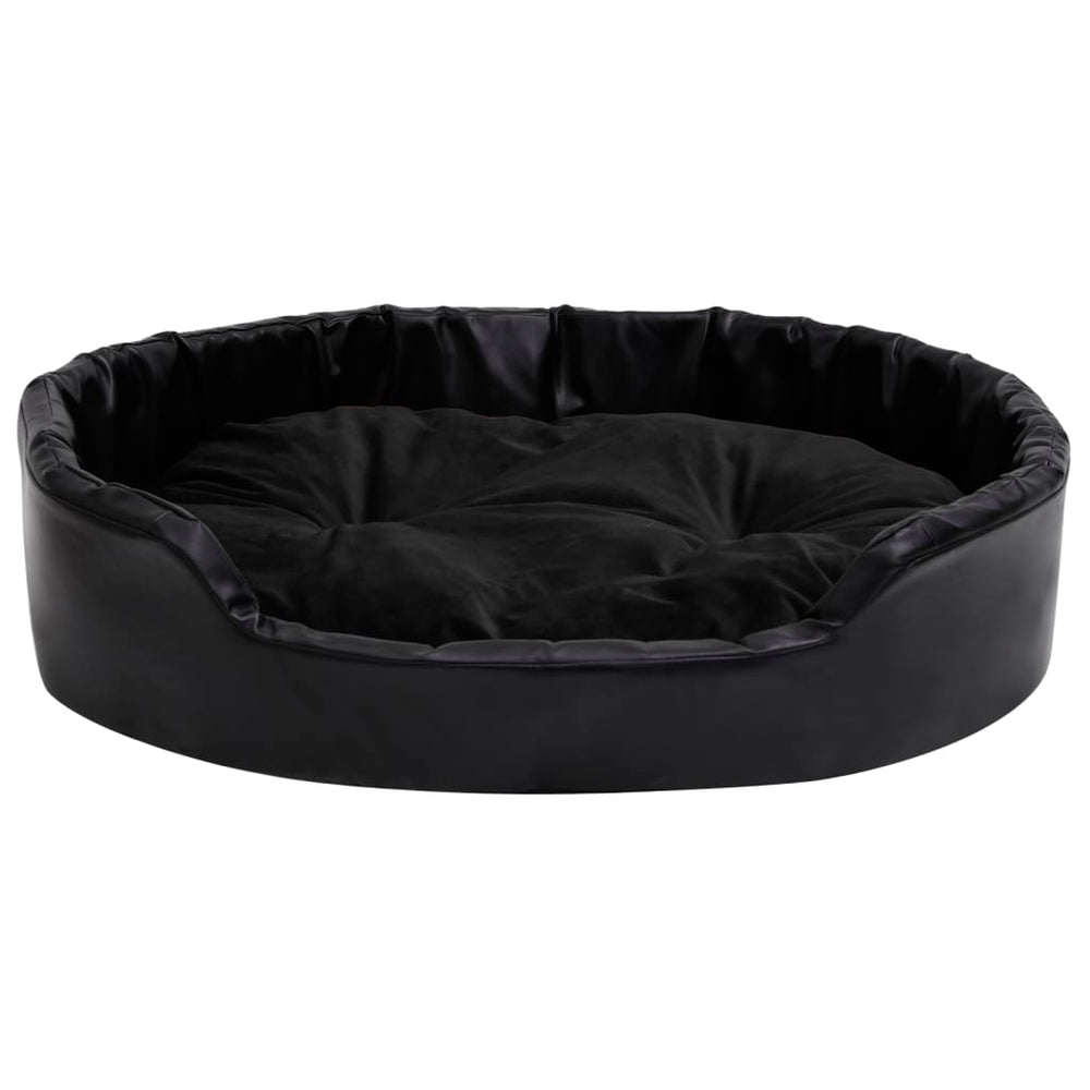Vidaxl Hundekorb 90x79x20 cm Plüsch und künstliches Leder schwarz