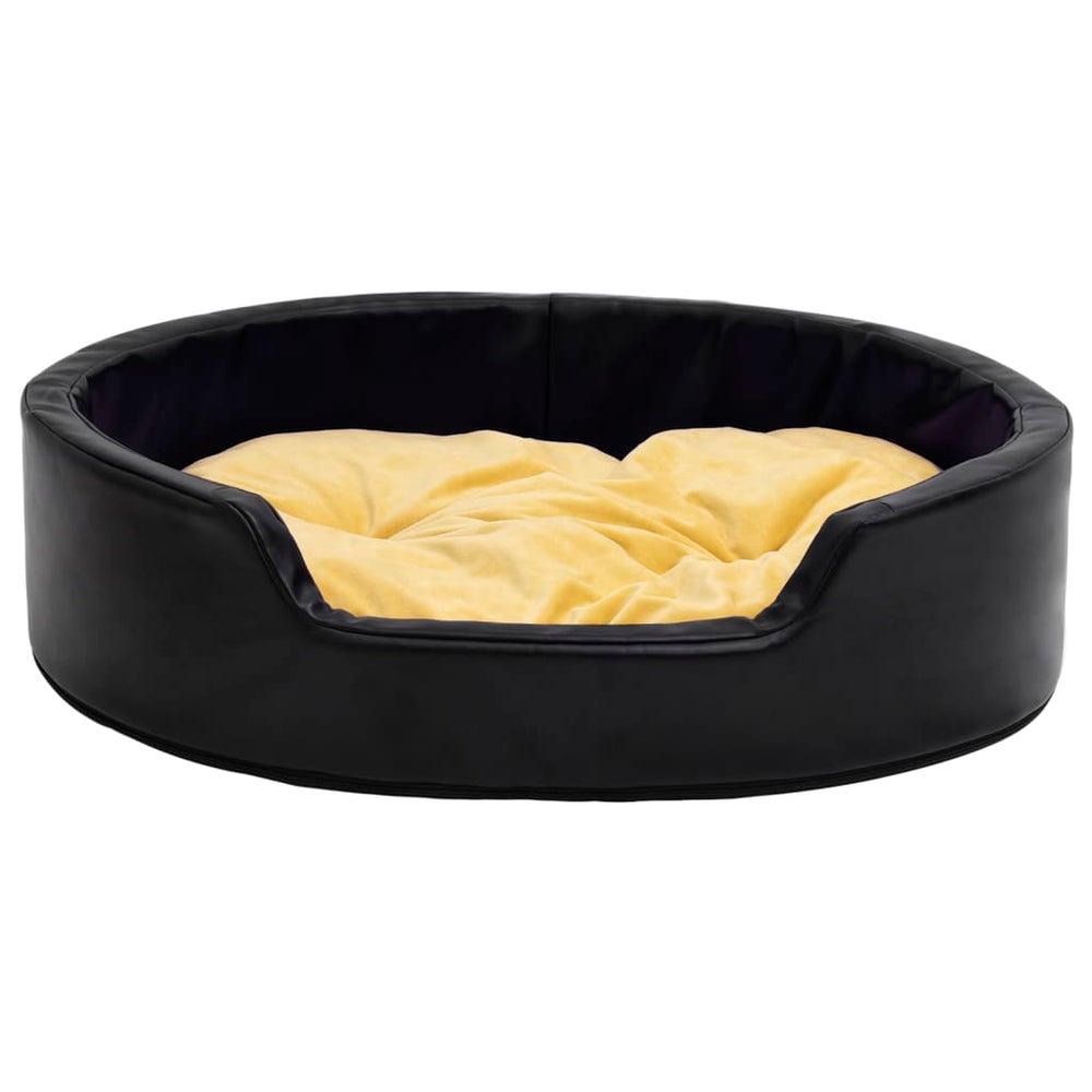 Vidaxl Hundekorb 99x89x21 cm Plüsch und künstliches Lederschwarz und Gelb
