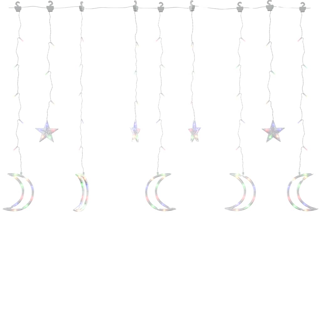 Vidaxl star and moon string lights 138 LEDs multicolor