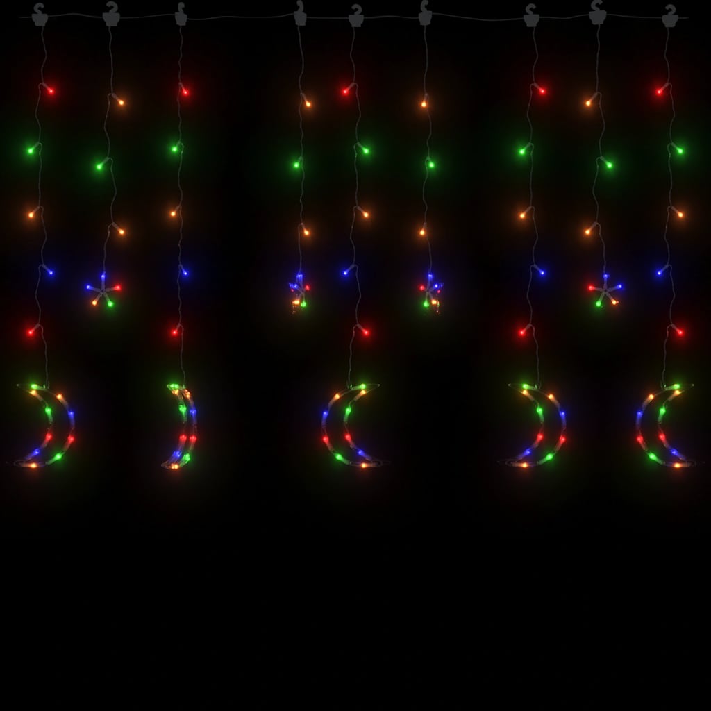 Vidaxl star and moon string lights 138 LEDs multicolor