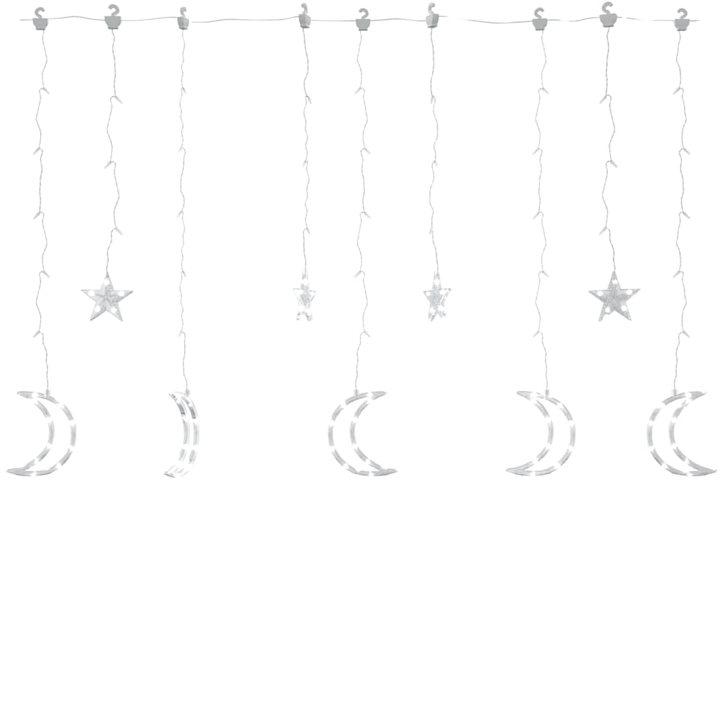 Vidaxl Light Garland Star y Moon Remote Control 345 LED White frío