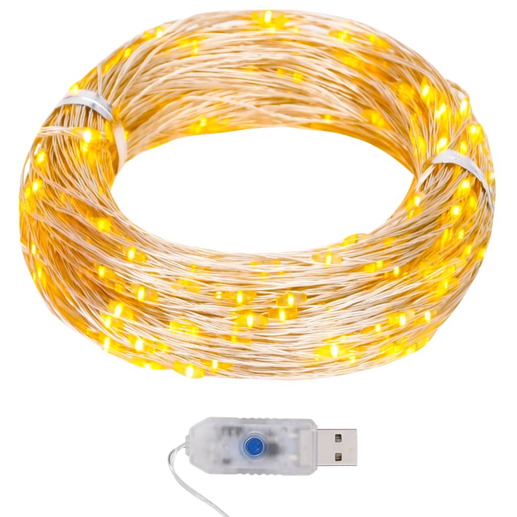 VidaXL light cord with 400 microLEDs warm white 8 functions 40 m