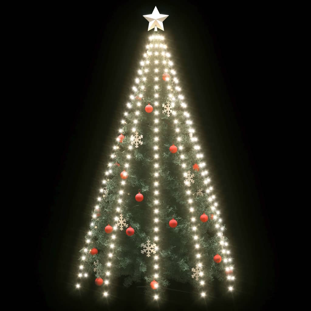 Iluminación de árbol de Navidad Vidaxl con 250 LED red blanca fría 250 cm