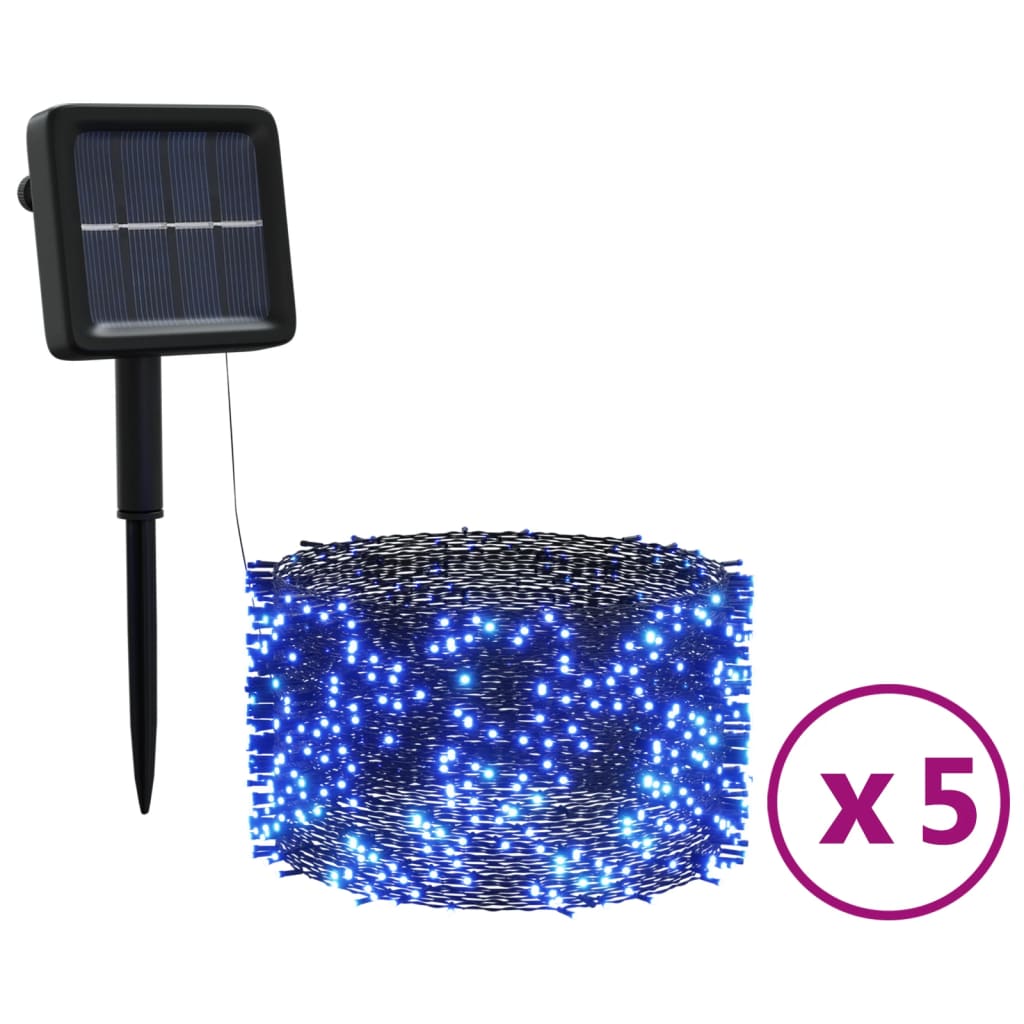 Vidaxl 5 ST Light Sling con 200 LED Solar Binnen Buiten Blauw