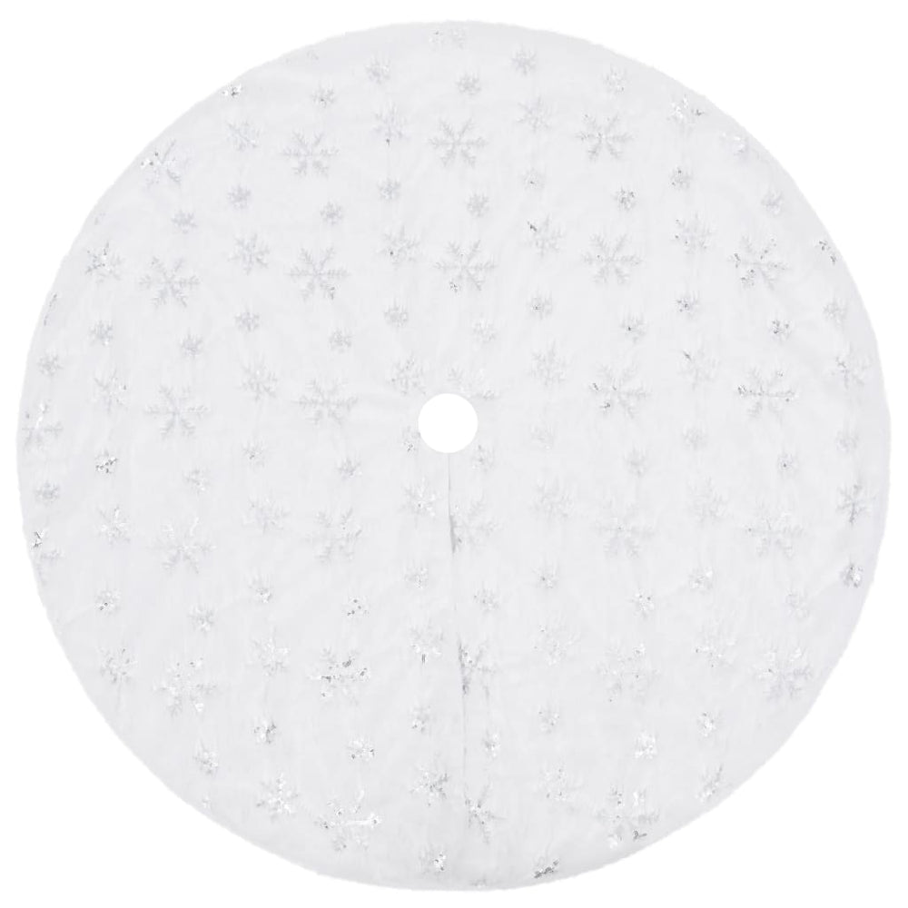 Vidaxl luxe kerstboomrok wit 150 cm imitatiebont