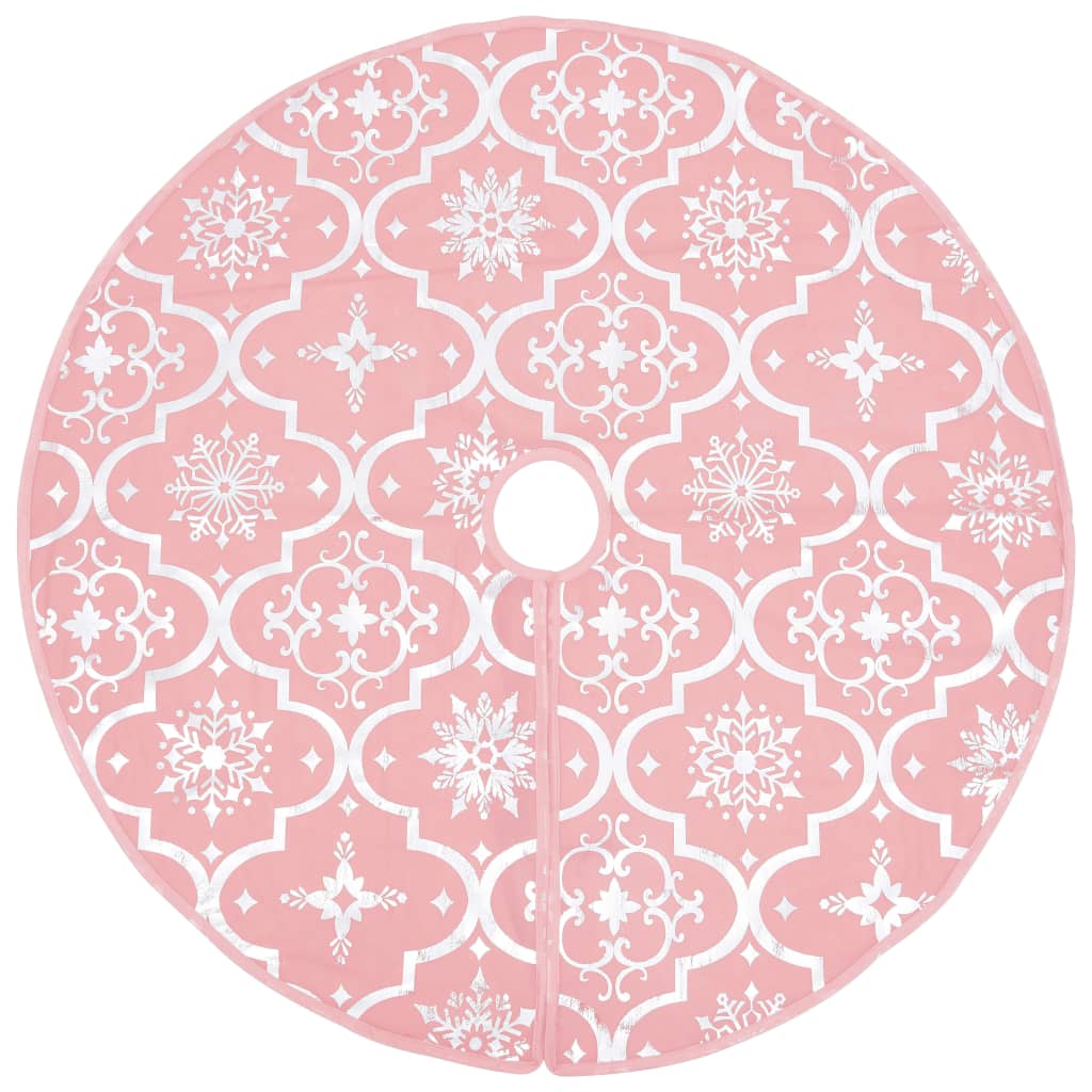 Vidaxl Christmas tree skirt luxury with sock 90 cm fabric pink