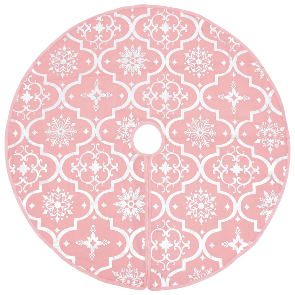 Vidaxl Christmas tree skirt luxury with sock 150 cm fabric pink