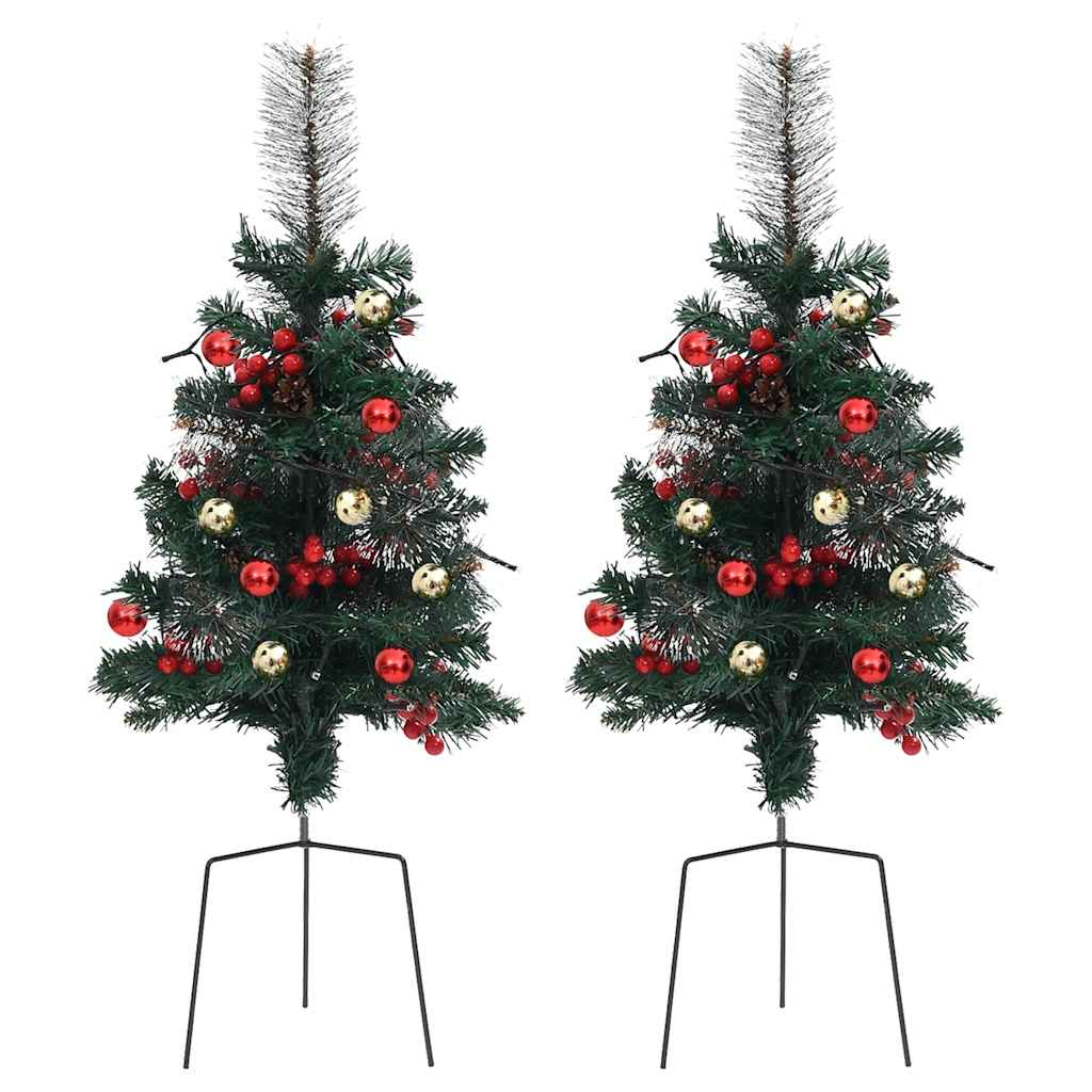 Vidaxl Tuinkerst Trees 2 ST avec éclairage 76 cm PVC