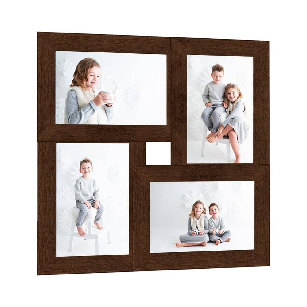Vidaxl photo frame for 4x (10x15 cm) photos MDF dark brown
