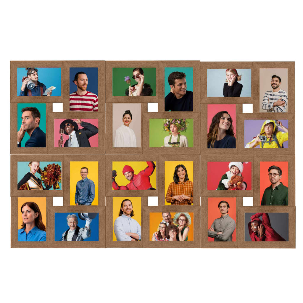 Cadre photo Vidaxl pour 24 x (10x15 cm) Photo MDF marron clair
