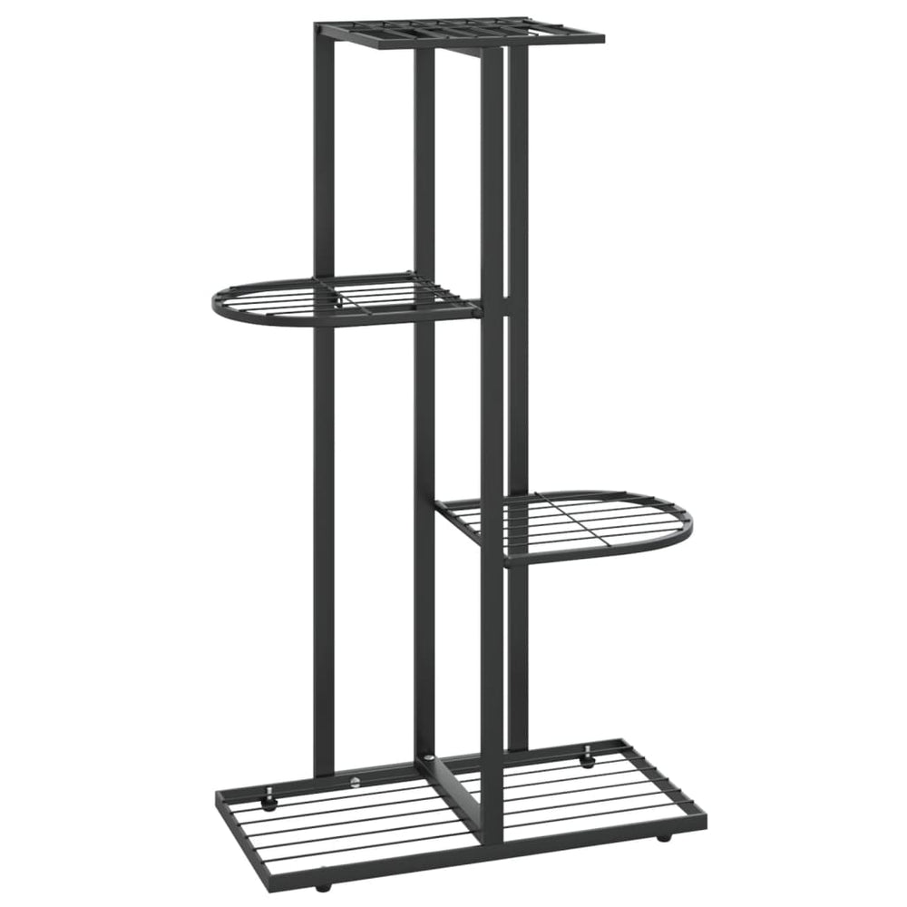 Vidaxl Flower Stand with 4 Tiers 43x22x76 cm Metal Black