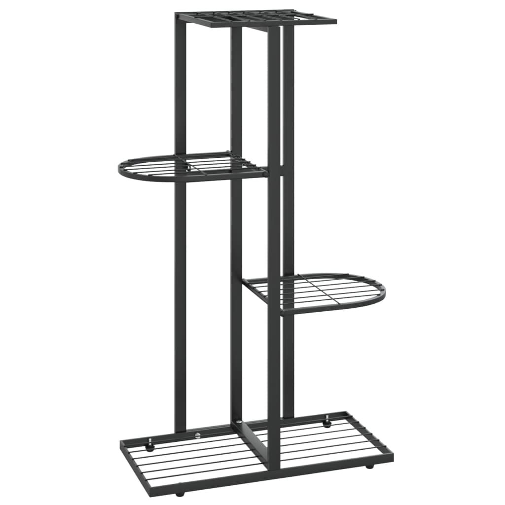 Vidaxl Flower Stand with 4 Tiers 43x22x76 cm Metal Black
