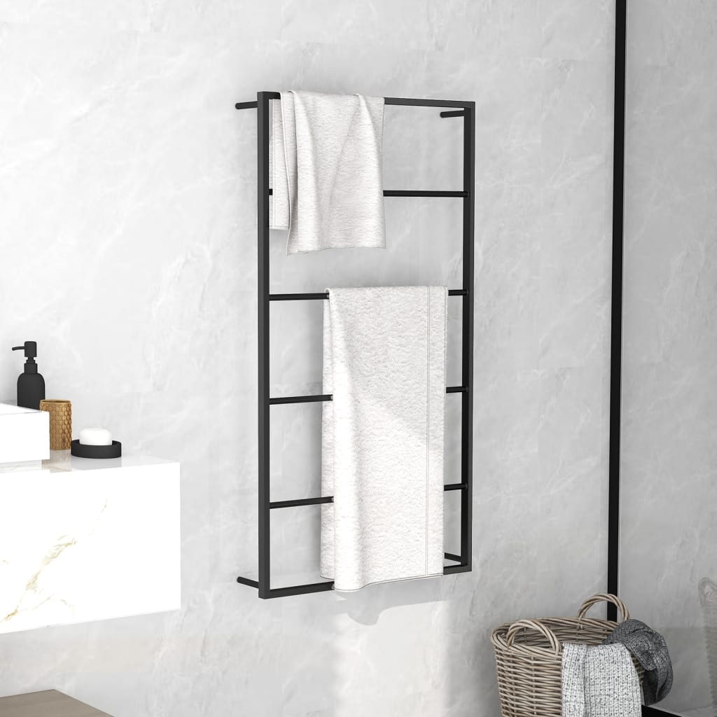 Vidaxl towel rack 60x10x116 cm steel black