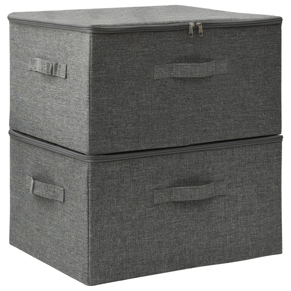 Boîtes de stockage Vidaxl 2 PCS 43x34x23 cm Tissu anthracite -colored