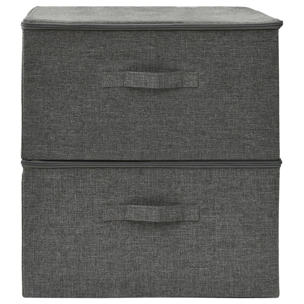 Boîtes de stockage Vidaxl 2 PCS 43x34x23 cm Tissu anthracite -colored