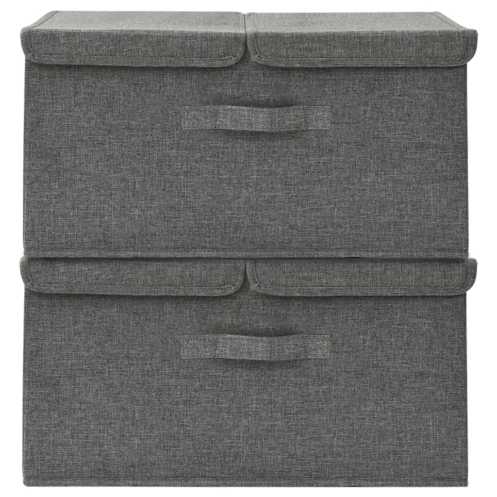VIDAXL -Speicherboxen 2 PCs 50x30x25 cm Fabric Anthrazit -geläubt