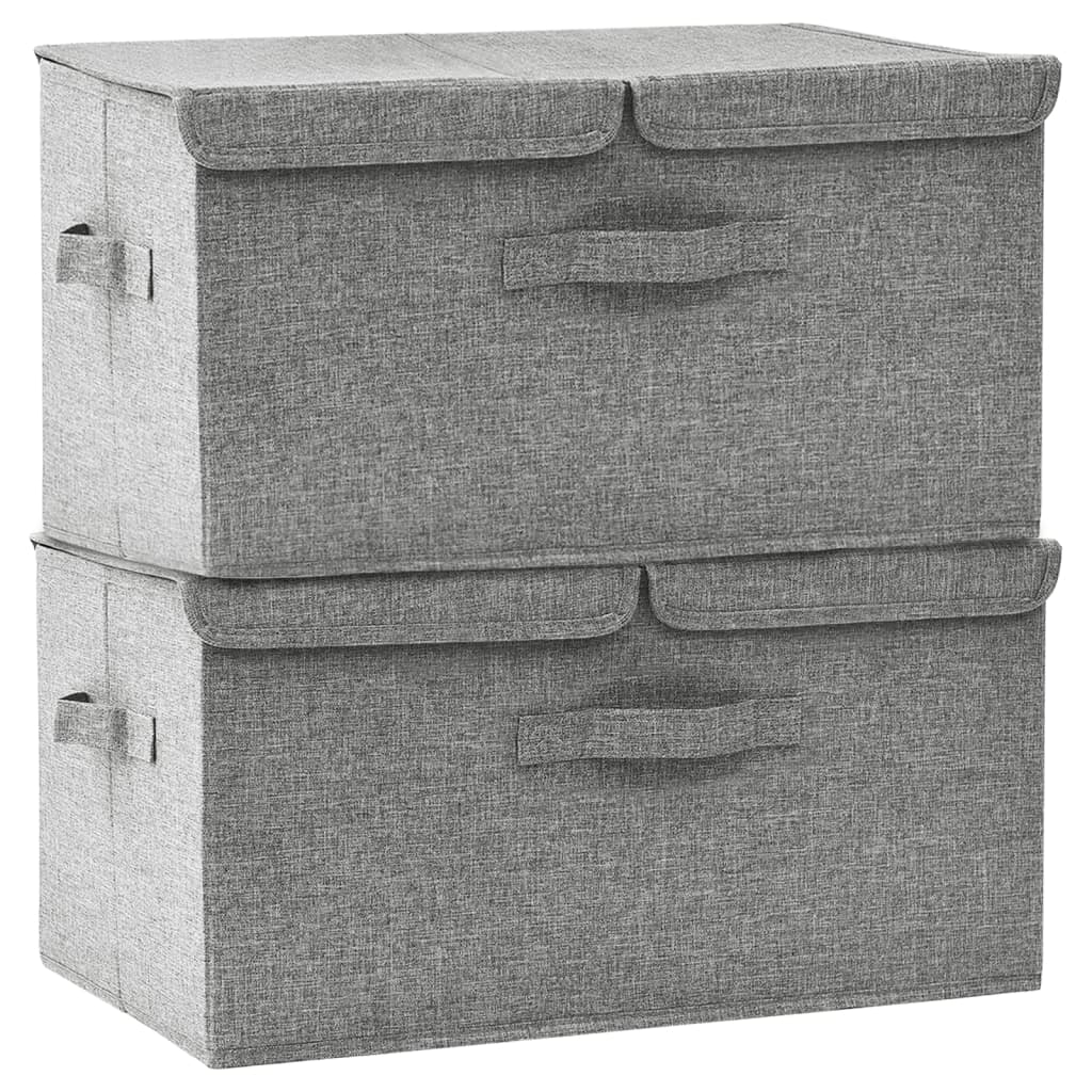 Vidaxl storage boxes 2 pcs 50x30x25 cm fabric gray
