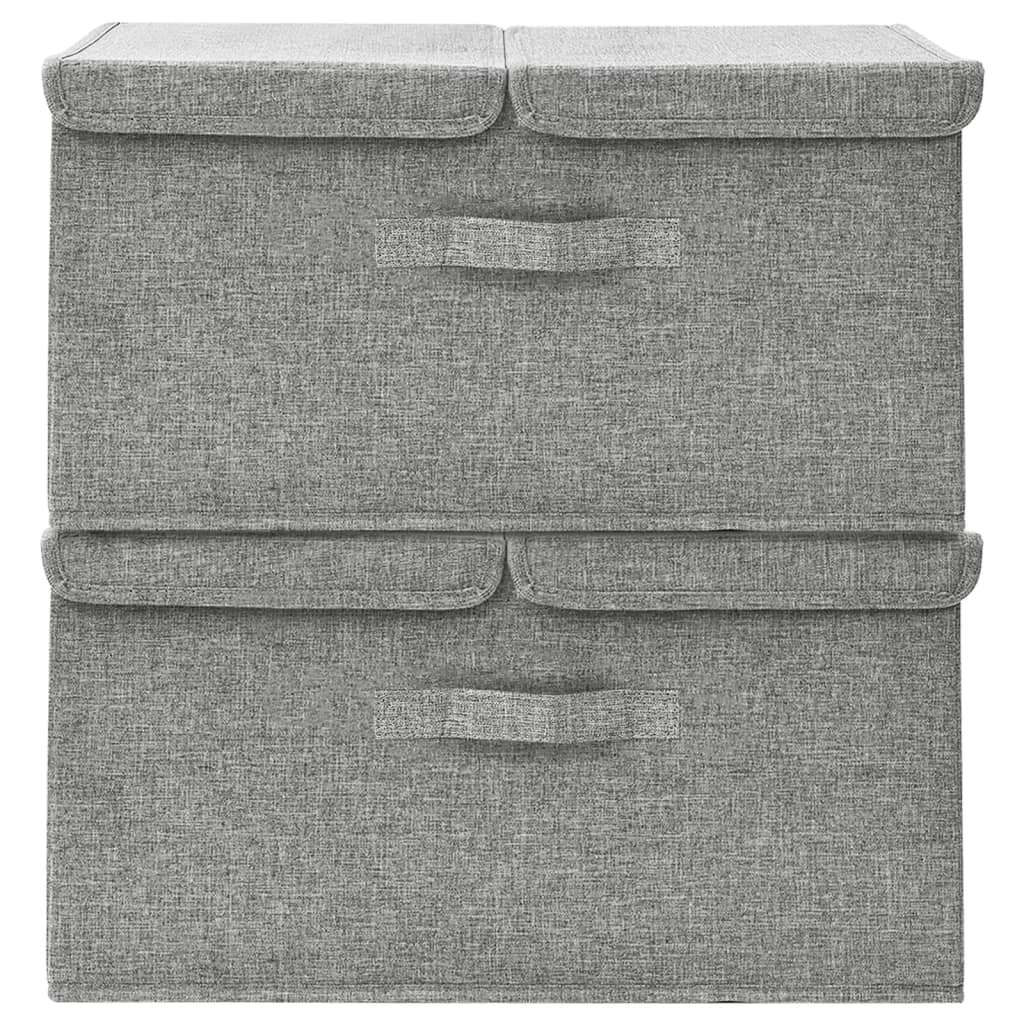 Vidaxl storage boxes 2 pcs 50x30x25 cm fabric gray