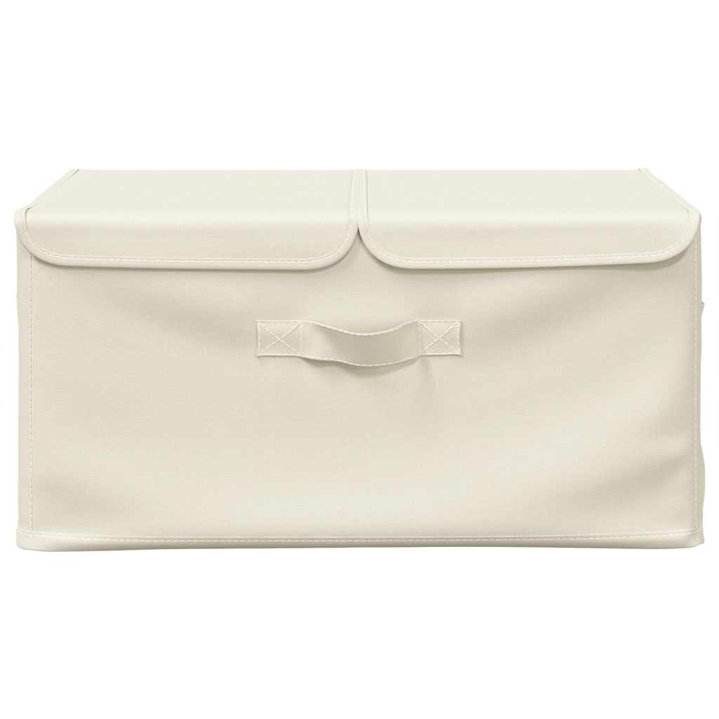Vidaxl storage boxes 2 pcs 50x30x25 cm fabric cream-colored